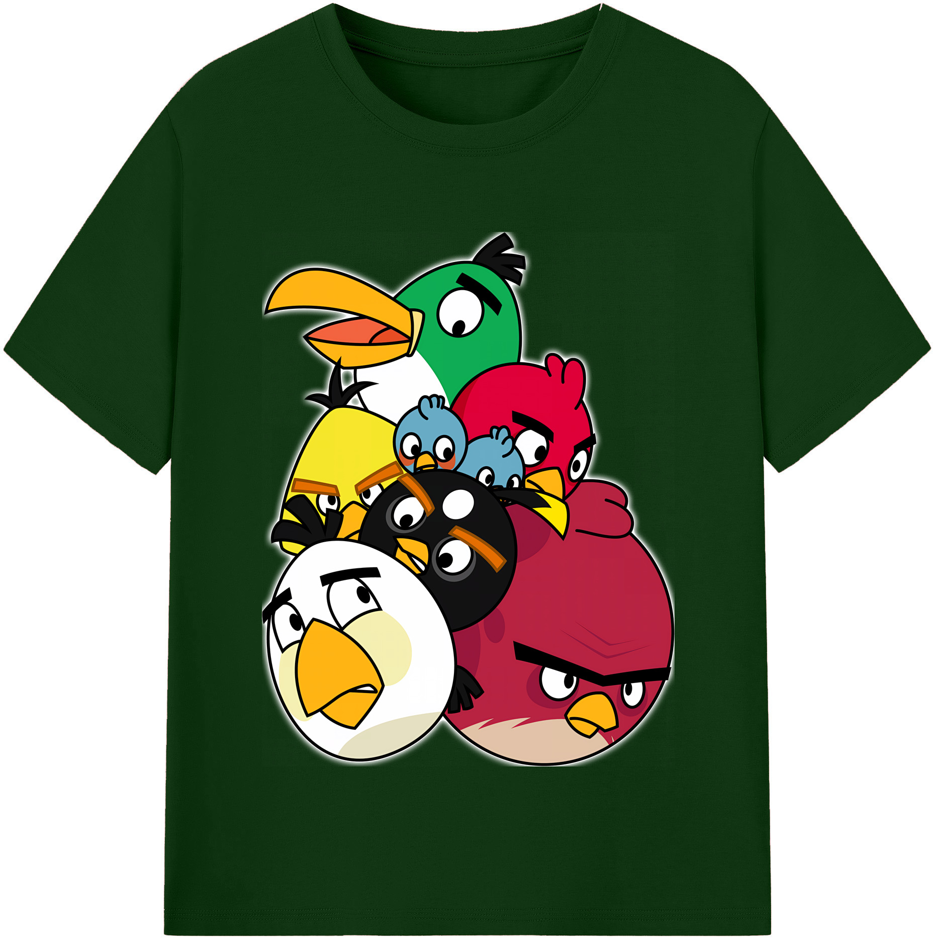 （画像用） Angry Birds アングリーバード 綿100％半袖Tシャツ（フロントプリント）